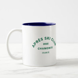 Caneca De Café Em Dois Tons Après Ski Club Winter Green Ski Resort Crest