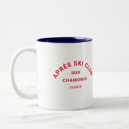 Caneca De Café Em Dois Tons Après Ski Club Winter Red Ski Resort Crest