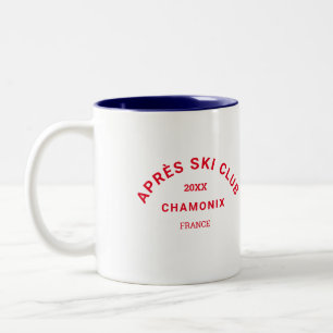 Caneca De Café Em Dois Tons Après Ski Club Winter Red Ski Resort Crest