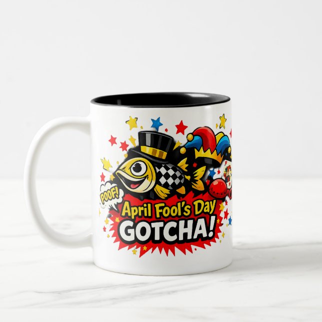 Caneca De Café Em Dois Tons April Fool's Day Gotcha FunClassic Mug, 11 oz (Esquerda)