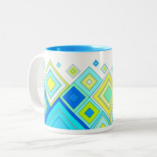 Caneca De Café Em Dois Tons Aqua de Ouros Modernos