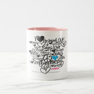 Caneca De Café Em Dois Tons Aqua dos grafites