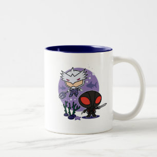 Caneca De Café Em Dois Tons Aquaman   Chibi Orm & gráfico submarino do Manta