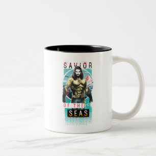 Caneca De Café Em Dois Tons Aquaman   "salvador gráfico modernista dos mares"