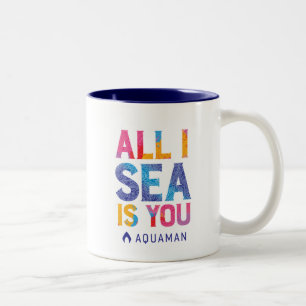 Caneca De Café Em Dois Tons Aquaman   "tudo mar de I é você" Paisley colorid