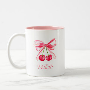 Caneca De Café Em Dois Tons Aquarela Elegante de Arco Rosa Coquetel Estética