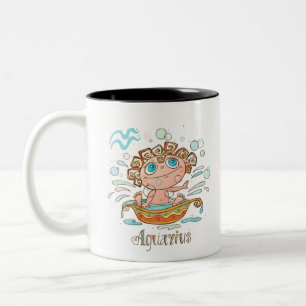 Caneca De Café Em Dois Tons Aquarius Cartoon Baby