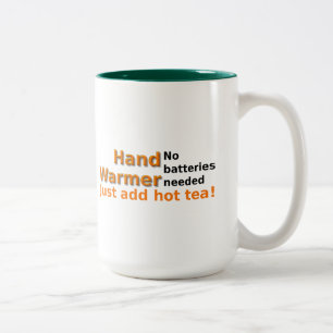 Caneca De Café Em Dois Tons Aquecedor engraçado da mão das citações da can