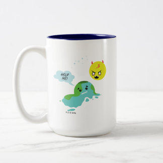 Caneca De Café Em Dois Tons Aquecimento global