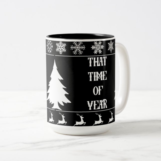Caneca De Café Em Dois Tons aquela época do ano (Frente Esquerda)