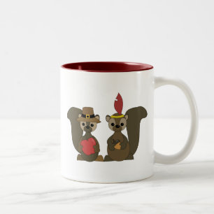 Caneca De Café Em Dois Tons Aqueles esquilos da acção de graças