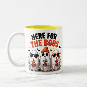Caneca De Café Em Dois Tons Aqui Para Os Vaias Amigos Fantasmas Divertidos Hal