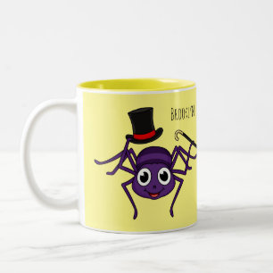 Caneca De Café Em Dois Tons Aranha-branca no desenho do chapéu