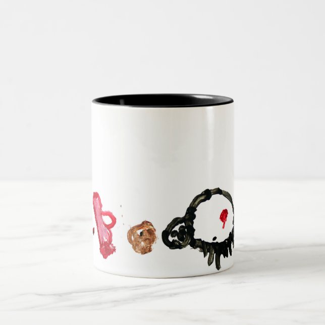 Caneca De Café Em Dois Tons Aranha com leite e biscoito (Centro)