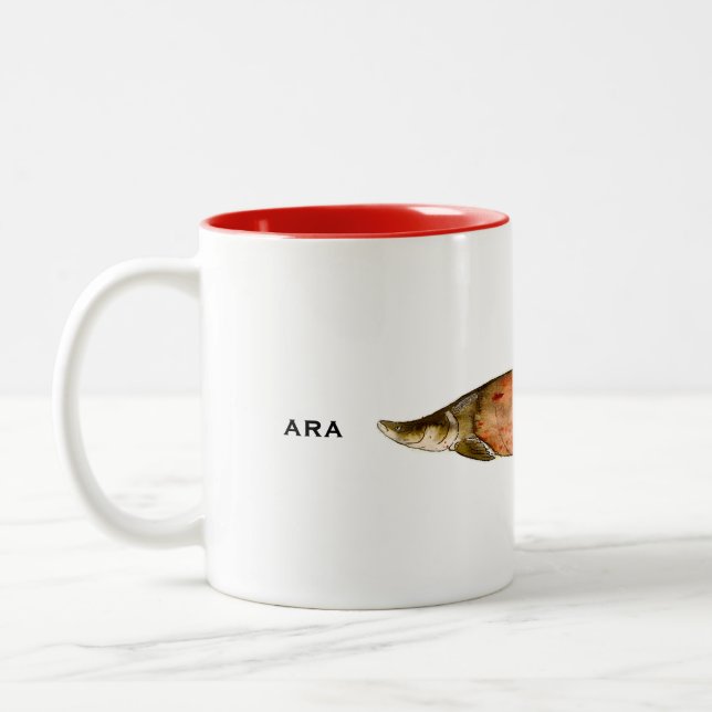 Caneca De Café Em Dois Tons Arapaima Mug | Mug de peixe (Esquerda)