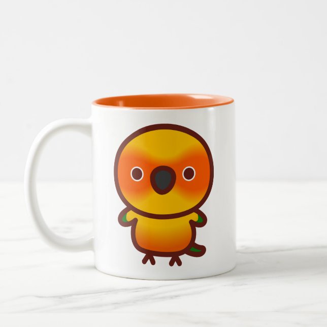 Caneca De Café Em Dois Tons Aratinga-sol (Esquerda)