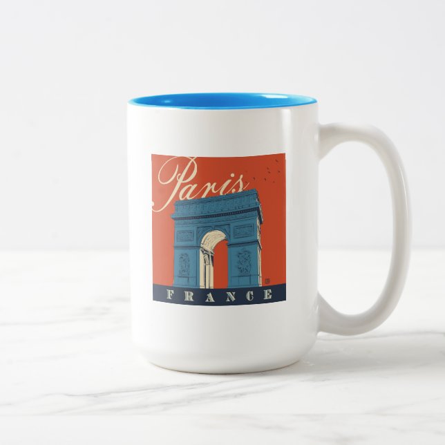 Caneca De Café Em Dois Tons Arc de Triomphe | Paris, França (Direita)