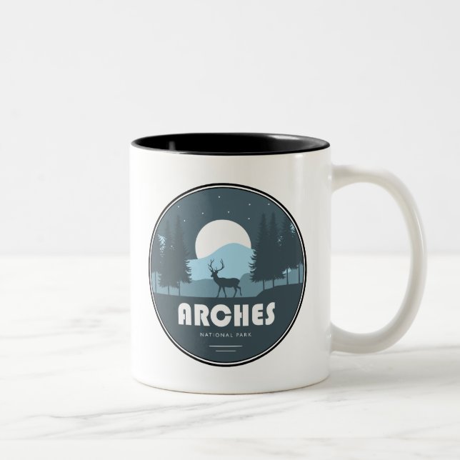 Caneca De Café Em Dois Tons Arches National Park Deer (Direita)