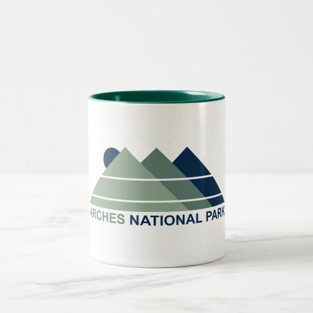 Caneca De Café Em Dois Tons Arches National Park Mountain Sun (Centro)