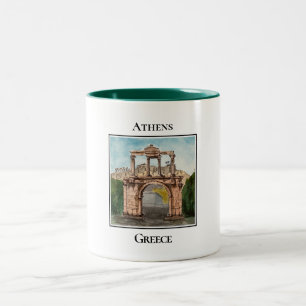 Caneca De Café Em Dois Tons Arco de Adriano, Atenas, Grécia