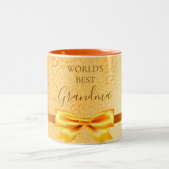 Caneca De Café Em Dois Tons Arco de ouro da avó elegante (Centro)