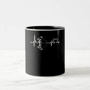 Caneca De Café Em Dois Tons Arco Hunter Heartbeat Engraçado Archery Presente d