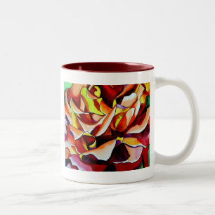 Caneca De Café Em Dois Tons Arco-íris Arco-Íris Rosa com aquarela