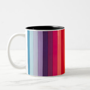 Caneca De Café Em Dois Tons Arco-íris com várias cores