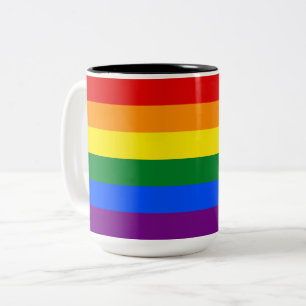 Caneca De Café Em Dois Tons Arco-íris LGBT