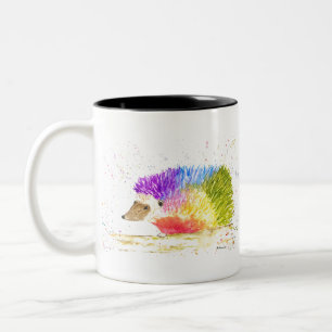 Caneca De Café Em Dois Tons Arco-íris, porca-branca