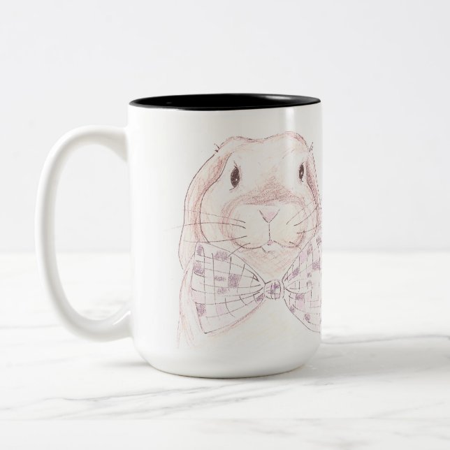 Caneca De Café Em Dois Tons Arco Tie Bunny (Esquerda)