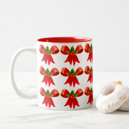 Caneca De Café Em Dois Tons Arcos Vermelhos E Holly Mug