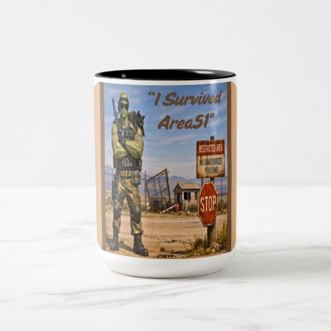 Caneca De Café Em Dois Tons Area 51 Ufos (Centro)
