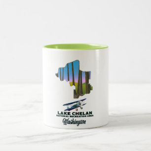 Caneca De Café Em Dois Tons Área Nacional de Recreação do Lago Chelan, Washing