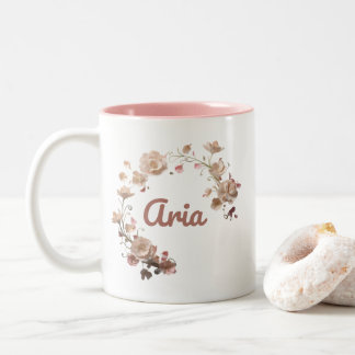Caneca De Café Em Dois Tons Aria Floral Mug