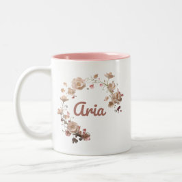 Caneca De Café Em Dois Tons Aria Floral Mug