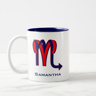 Caneca De Café Em Dois Tons Aries & Escorpião