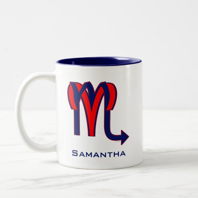 Caneca De Café Em Dois Tons Aries & Escorpião (Esquerda)