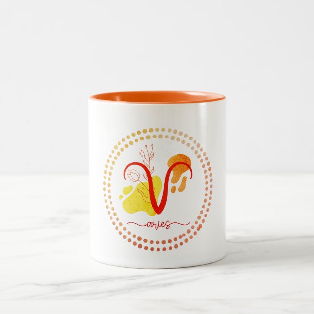 Caneca De Café Em Dois Tons Aries Love Coffee Cup Mug (Centro)