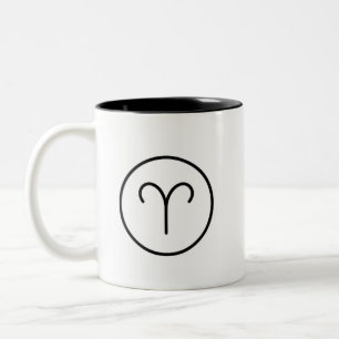 Caneca De Café Em Dois Tons Aries Ram Horoscope Sinal Zodiodato Mug