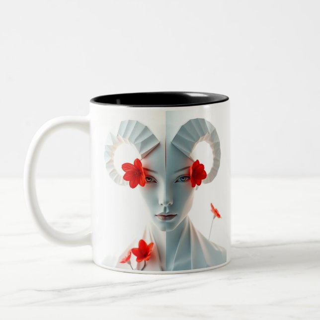 Caneca De Café Em Dois Tons Aries - Sinal Mug (Esquerda)