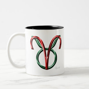 Caneca De Café Em Dois Tons Aries Taurus Cusp - Astrologia - Sinal Zodiac