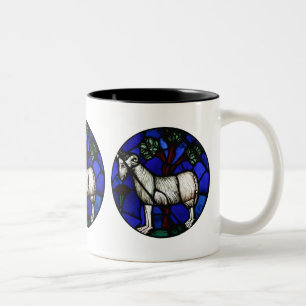 Caneca De Café Em Dois Tons Aries Zodiac StainGlass Notre-Dame de Paris Mug