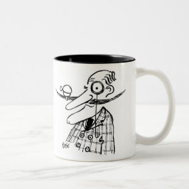 Caneca De Café Em Dois Tons Aristocrat com bigode e bélula de Bar manual