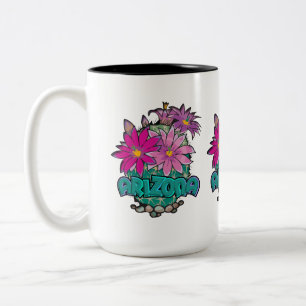 Caneca De Café Em Dois Tons Arizona Cactus Blooms