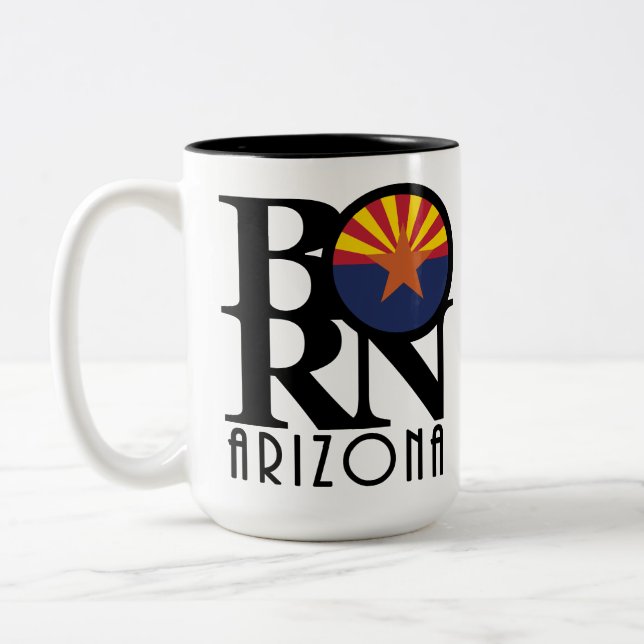 Caneca De Café Em Dois Tons Arizona do nascer 15oz (Esquerda)
