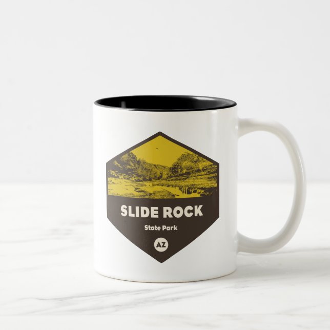 Caneca De Café Em Dois Tons Arizona do Parque Estadual do Slide Rock (Direita)