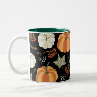 Caneca De Café Em Dois Tons Armadilhas de decor de queda, abóbora queda Ação d