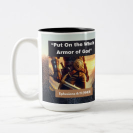 Caneca De Café Em Dois Tons Armadura completa de Deus - Dois Tons Mug