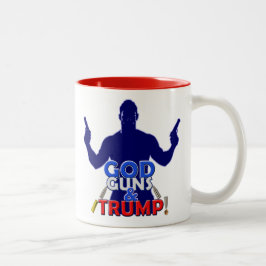 Caneca De Café Em Dois Tons Armas do deus e do trunfo do azul copo 2017 de